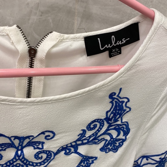 Lulus blue and white mini T-shirt dress - Picture 2 of 3